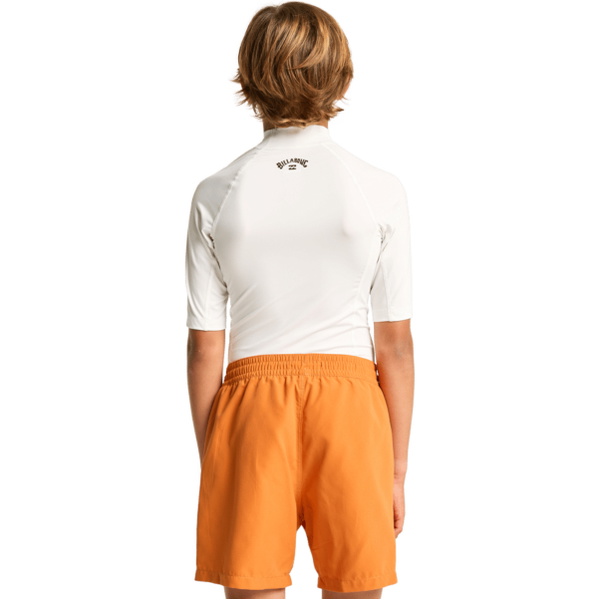 2026 Billabong Bambino Canotta In Lycra A Maniche Corte Waves All Day EBBWR00101 - White